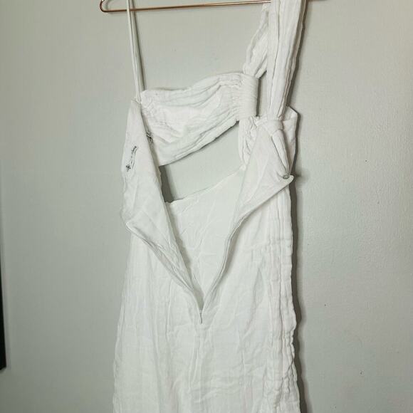 JUST BEE QUEEN White Cutout One Shoulder Cotton High Slit Dress Size Extra Large - Picture 11 of 12